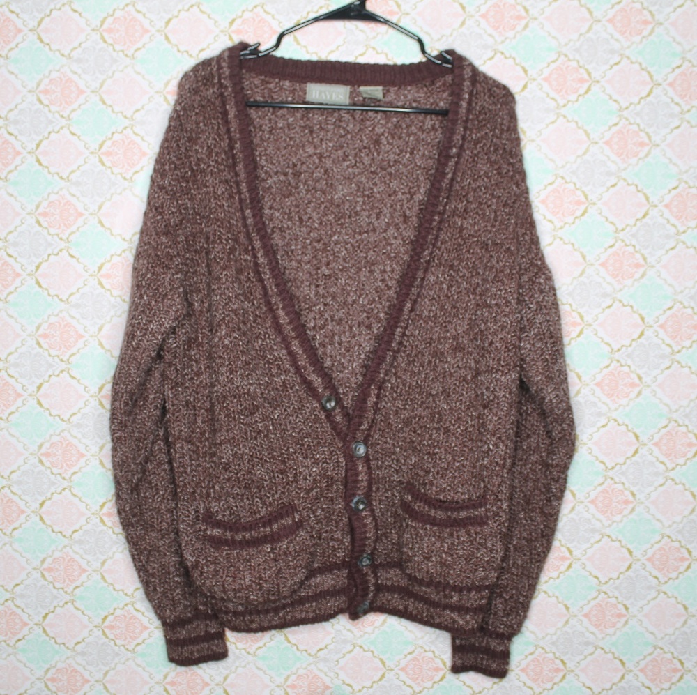 Maroon Unisex Oversized Knitted Cardigan